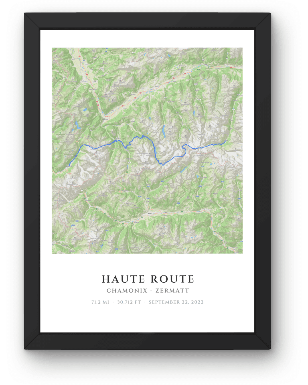 Haute Route — Topo style poster