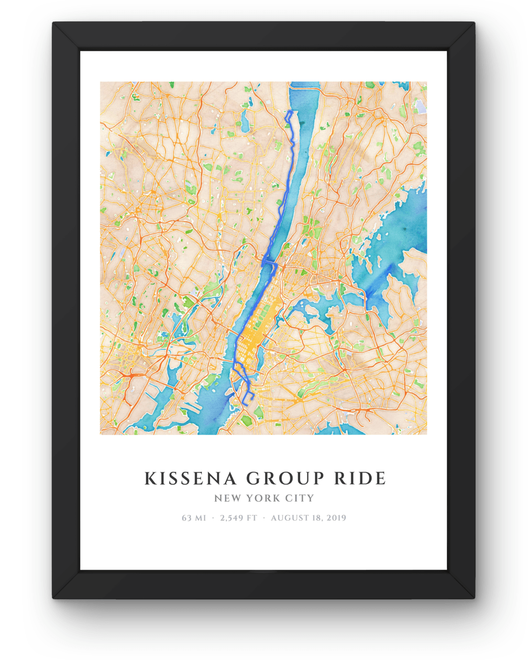Kissena Group Ride — Watercolor style poster
